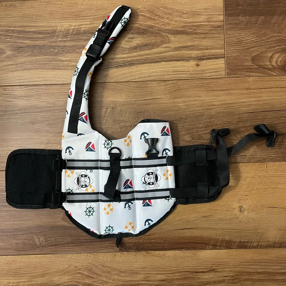 Paws Aboard White Nautical Dog Life Jacket XS